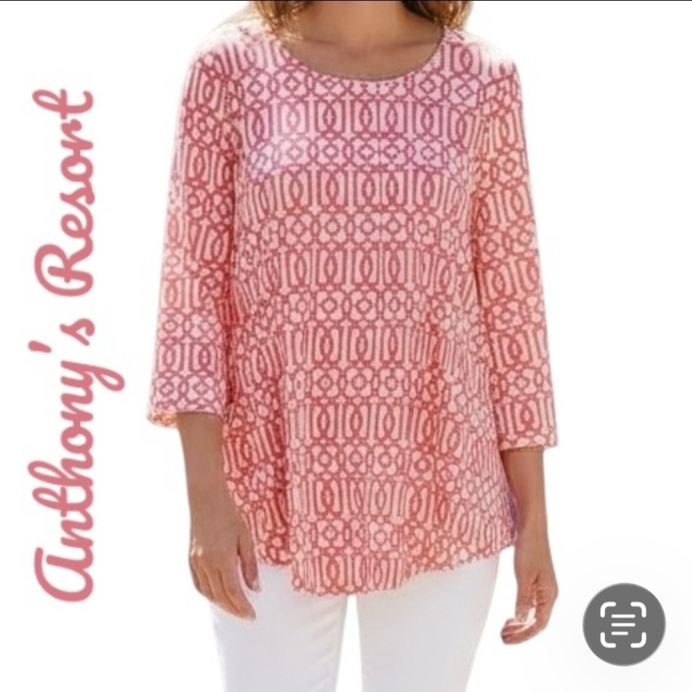 Anthony’s Resort Florida By Lulu-B UPF 50+ Geo Print Asymmetric Top